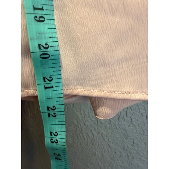 Nasty Gal Blush Pink Satin Drape Plunging Long Sleeve Blouse Shirt Top S - Picture 9 of 9